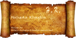 Halupka Klaudia névjegykártya